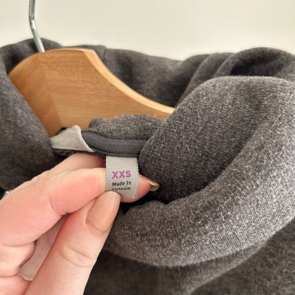 Athleta Cozy Karma Lounge Fleece Funnel Neck Sweatshirt Gray - Picture 7 of 9